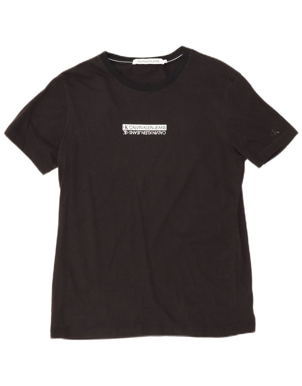 CALVIN KLEIN JEANS Jungen T-Shirt mit Grafik, 15–16 Jahre, Größe L, Schwarz