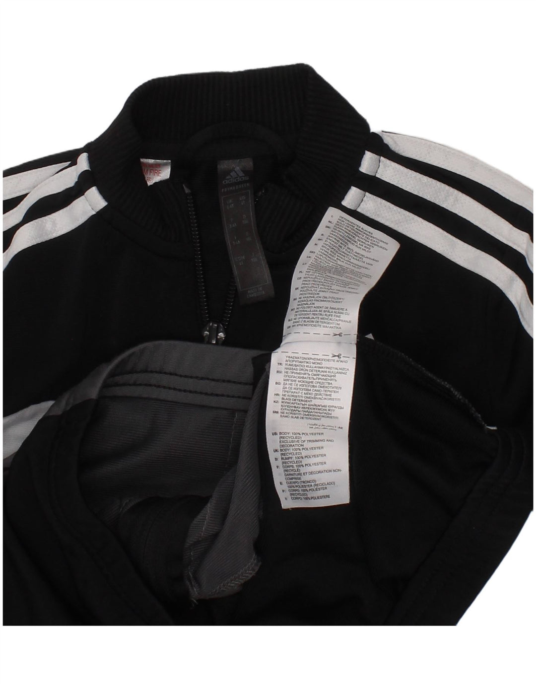 Adidas Jungen-Trainingsanzug-Top-Jacke, 3–4 Jahre, schwarzes Colourblock-Polyester