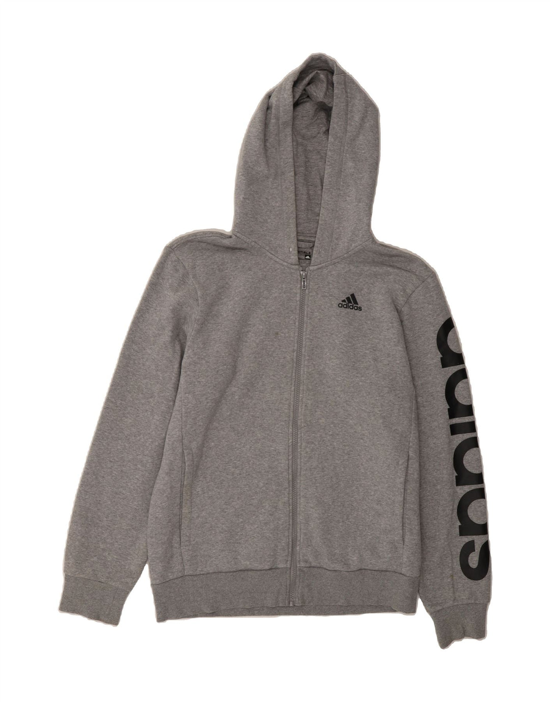 ADIDAS Mens Graphic Zip Hoodie Sweater Medium Grey Cotton Vintage Adidas and Second-Hand Adidas from Messina Hembry 