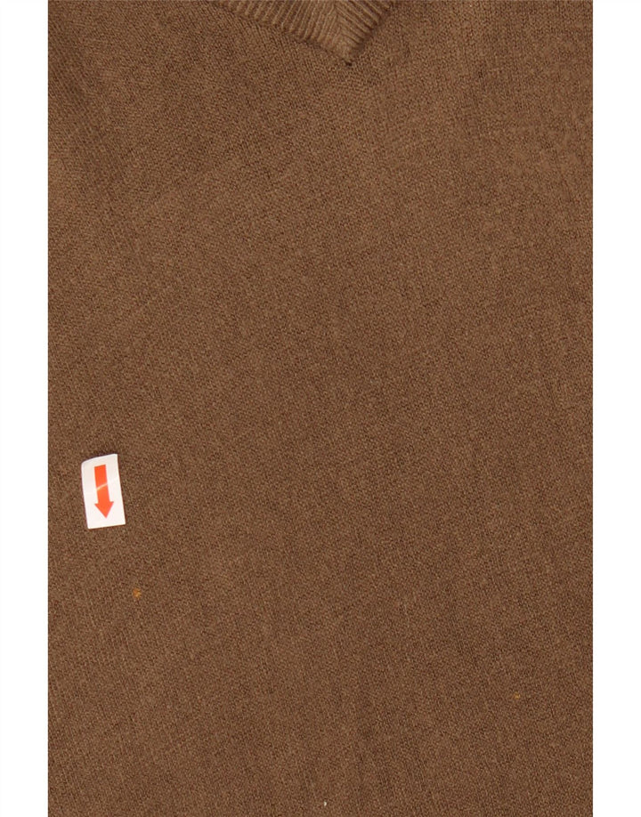 MARKS & SPENCER Herren Blue Harbor V-Ausschnitt Pullover Pullover Large Braun