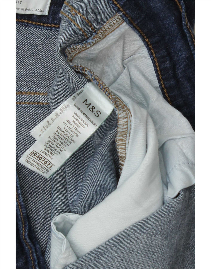Marks & Spencer Herren Tapered Jeans W44 L29 Marineblau Baumwolle