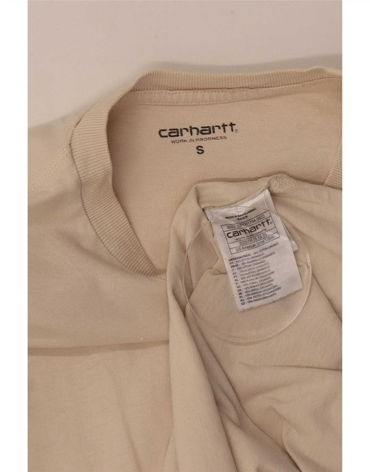 Carhartt Mens Regular T-Shirt Top Small Beige Cotton