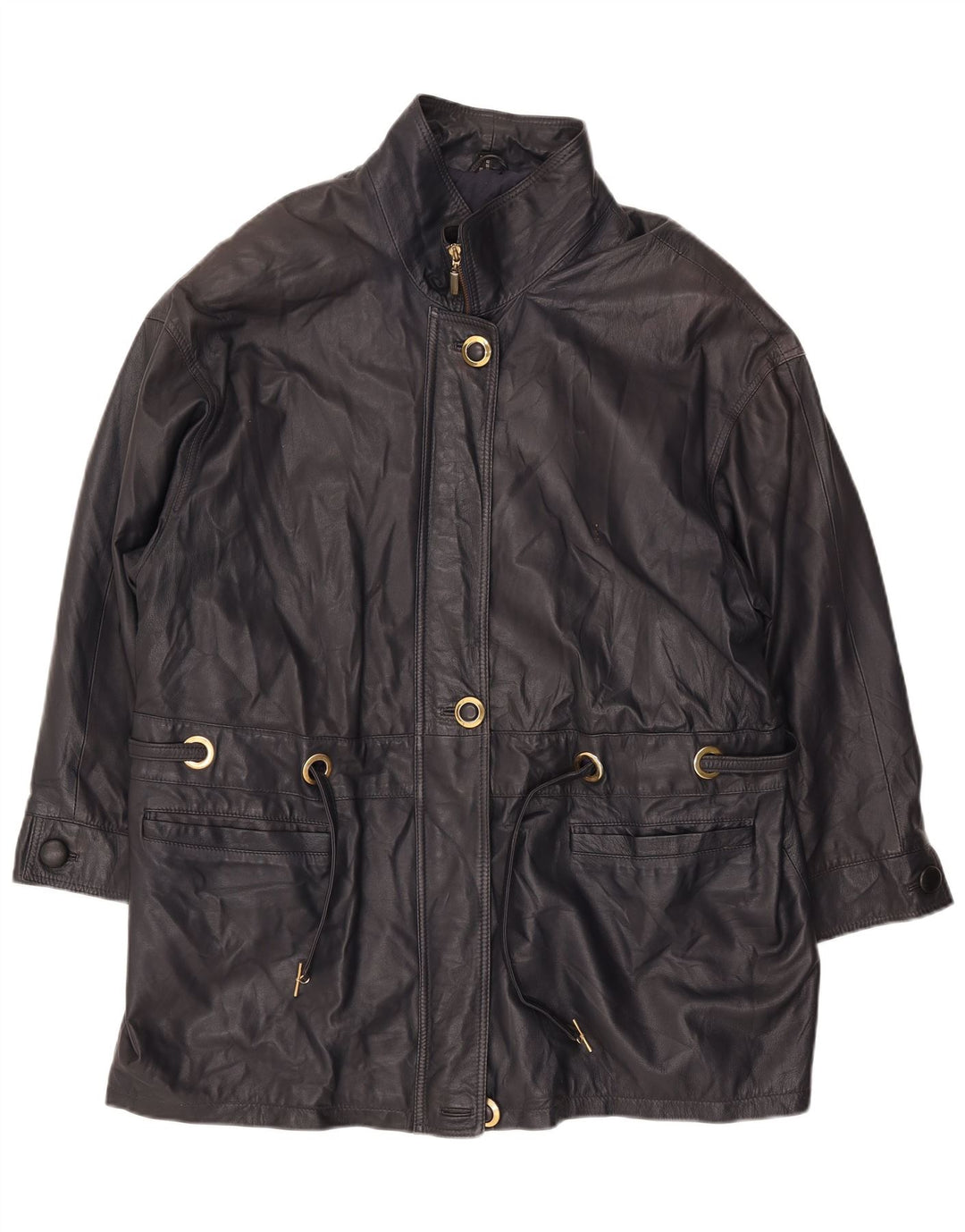 PER ME Damen Lederjacke UK 22 2XL Schwarzes Leder