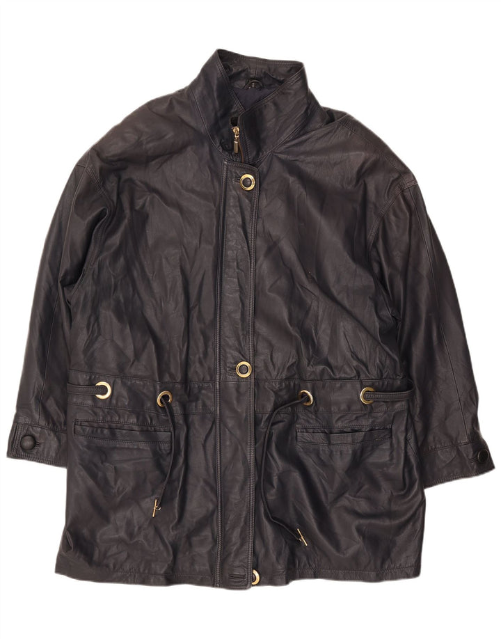 PER ME Damen Lederjacke UK 22 2XL Schwarzes Leder