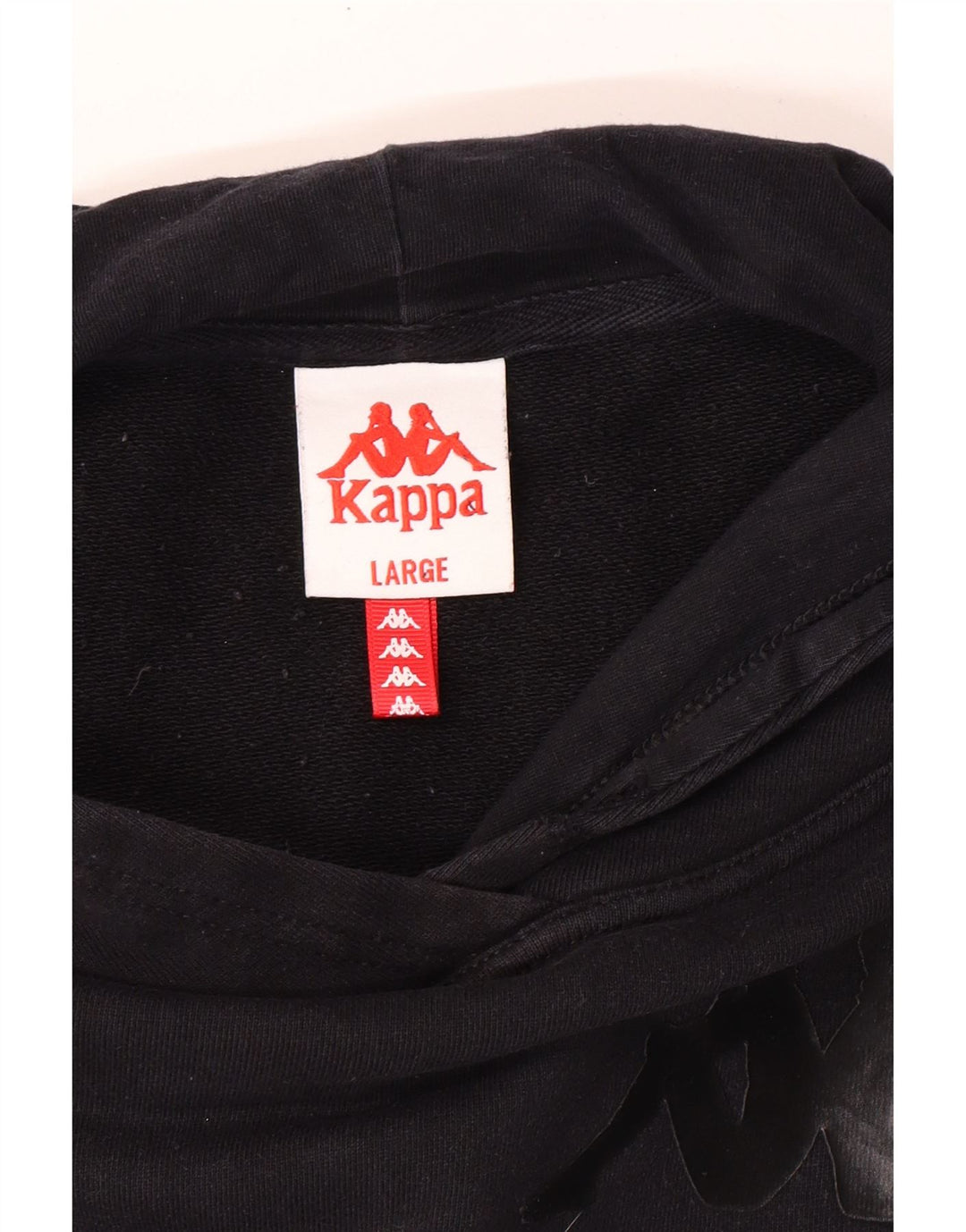 Kappa Womens Graphic Loose Fit Hoodie Pullover UK 16 Large Schwarz