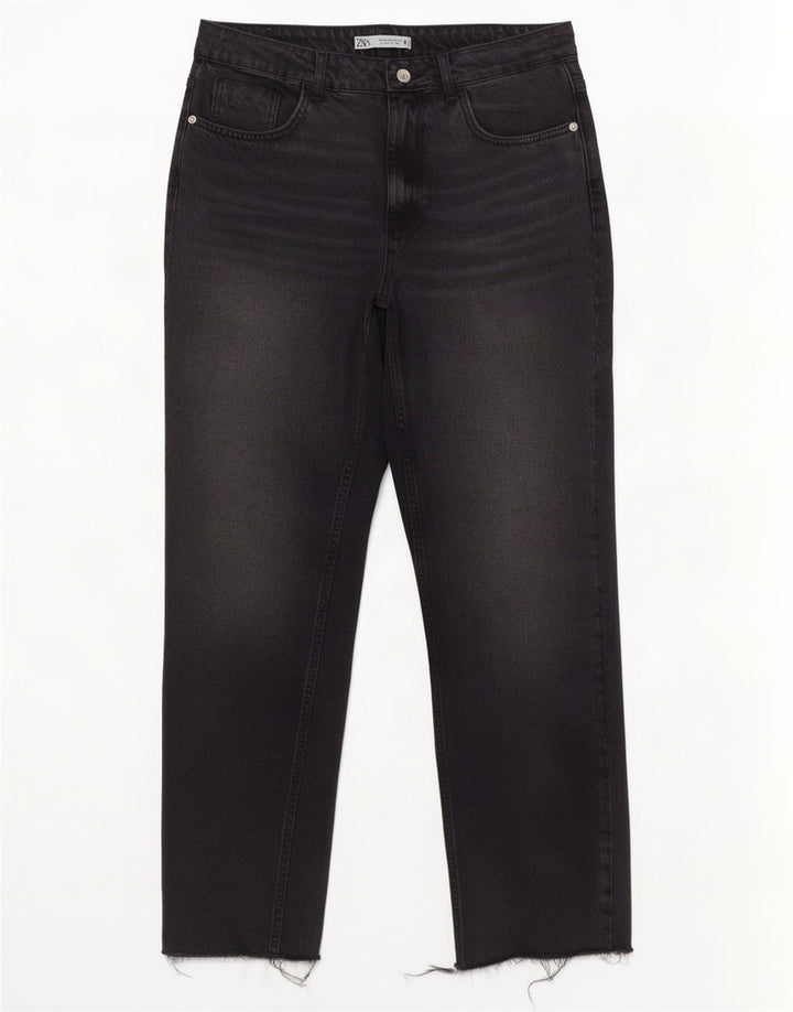 Zara Damen High Rise Straight Jeans EU 40 Medium W30 L29 Grau