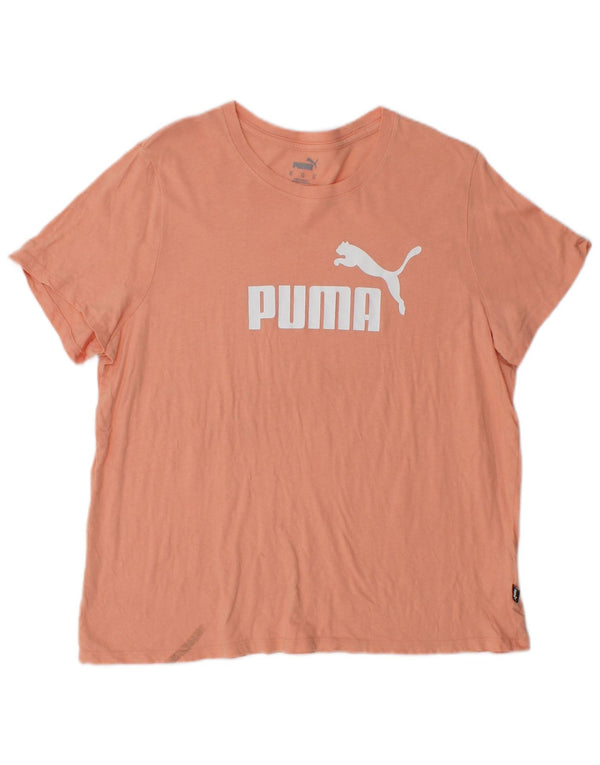PUMA Damen Grafik T-Shirt Top UK 18 XL Rosa Baumwolle