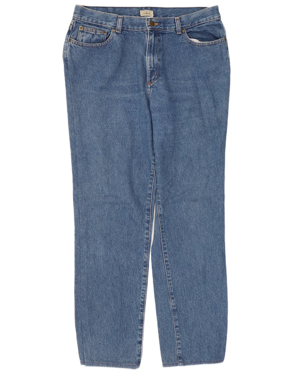 L.L.BEAN Damen-Jeans mit hoher Taille, gerade, US 14, XL, W32, L29, blaue Baumwolle