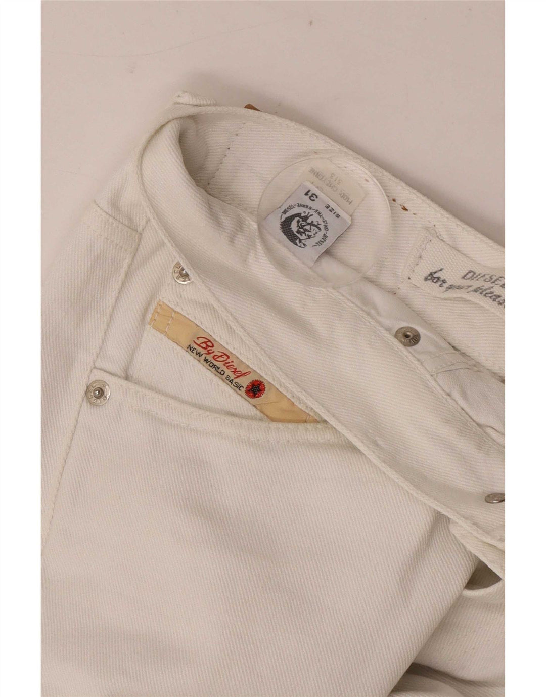 Diesel Herren Slim Jeans W31 L30 Weiße Baumwolle