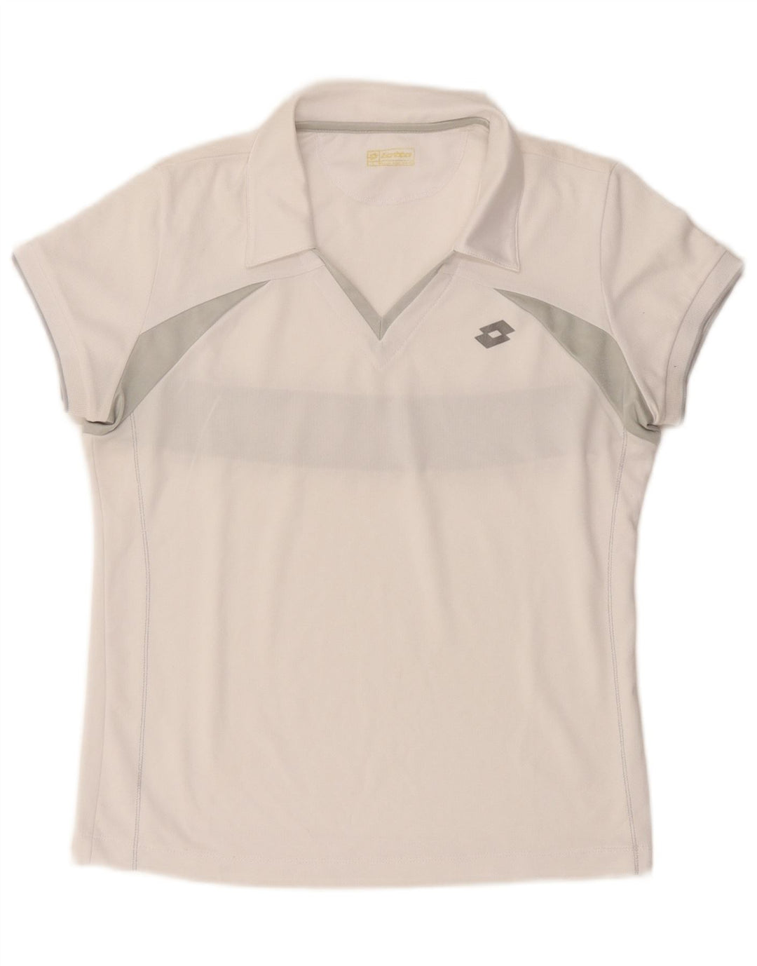 Lotto Damen-Poloshirt UK 12 Mittelweiß Farbblock