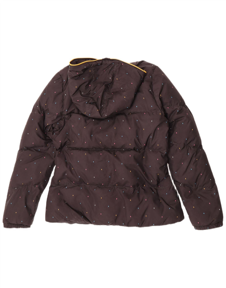 Adidas Damen-Kapuzenjacke, wattiert, UK 14, Mittelschwarz geflecktes Polyester