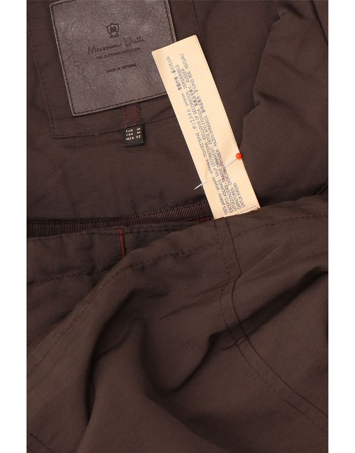 Massimo Dutti Damen-Parkajacke mit Kapuze, UK 14, Mittelbraun, Polyester