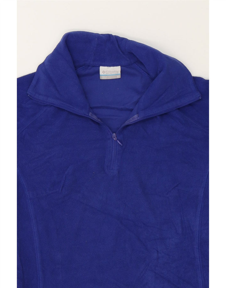 COLUMBIA Womens Zip Neck Fleece Jumper UK 12 Medium Blue Polyester Vintage Columbia and Second-Hand Columbia from Messina Hembry 