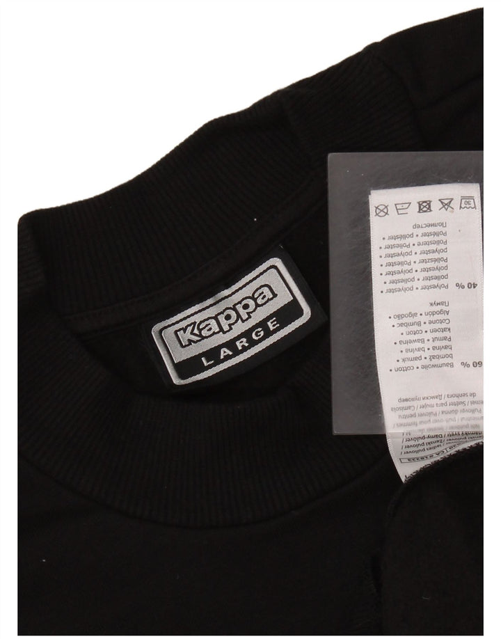 KAPPA Damen-Sweatshirt, übergroß, Crop Graphic, Gr. 16, Schwarz