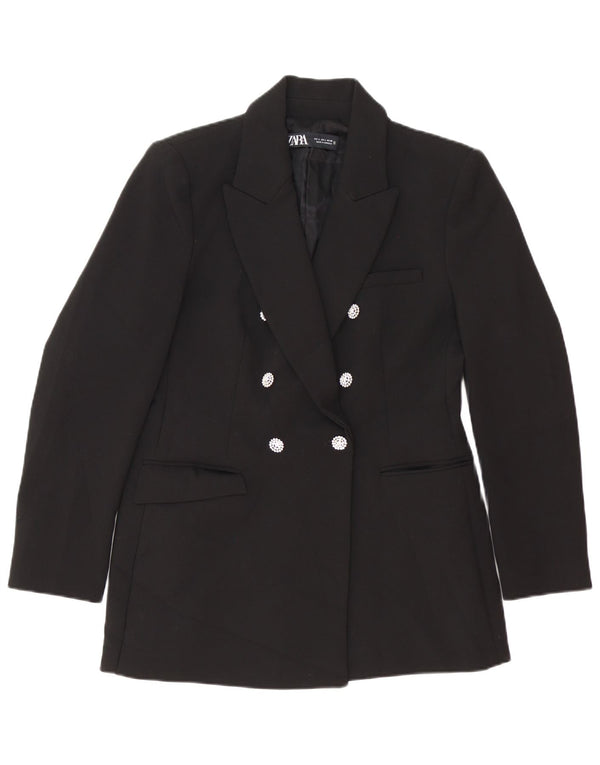 Zweireihiger Blazer für Damen von Zara, Gr. 14, Schwarz