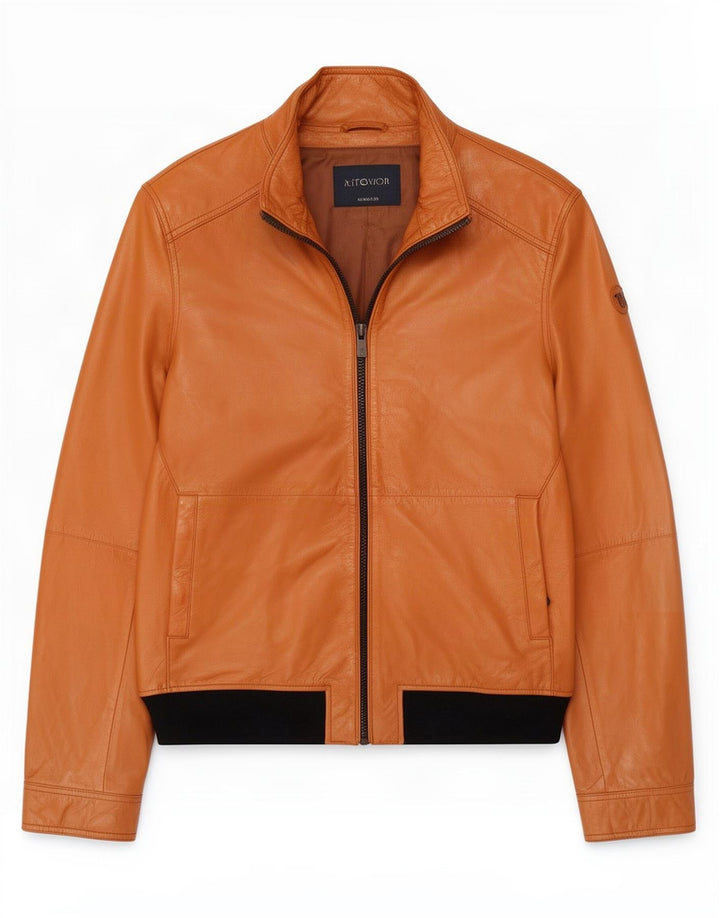 Trussardi Jeans Herren Lederjacke IT 54 2XL Braun