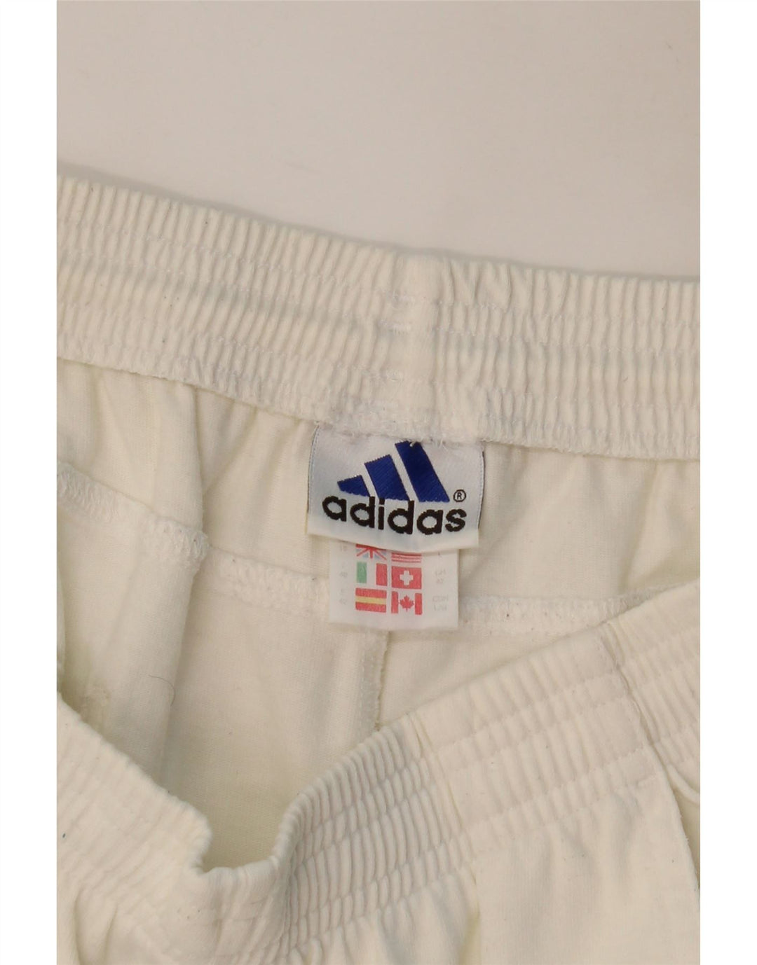 ADIDAS Damen Sportshorts UK 16 Large Off White Cotton