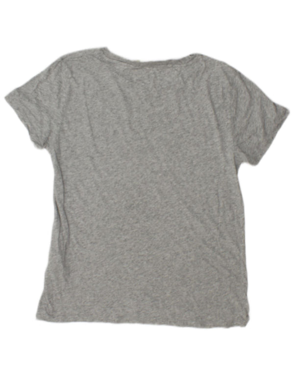 Levi's Womens Graphic T-Shirt Top UK 14 Mittelgrau gefleckte Baumwolle