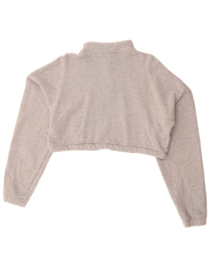 Adidas Damen-Sweatshirt mit übergroßem Grafikmotiv, Gr. 10, Größe S, Grau gefleckt