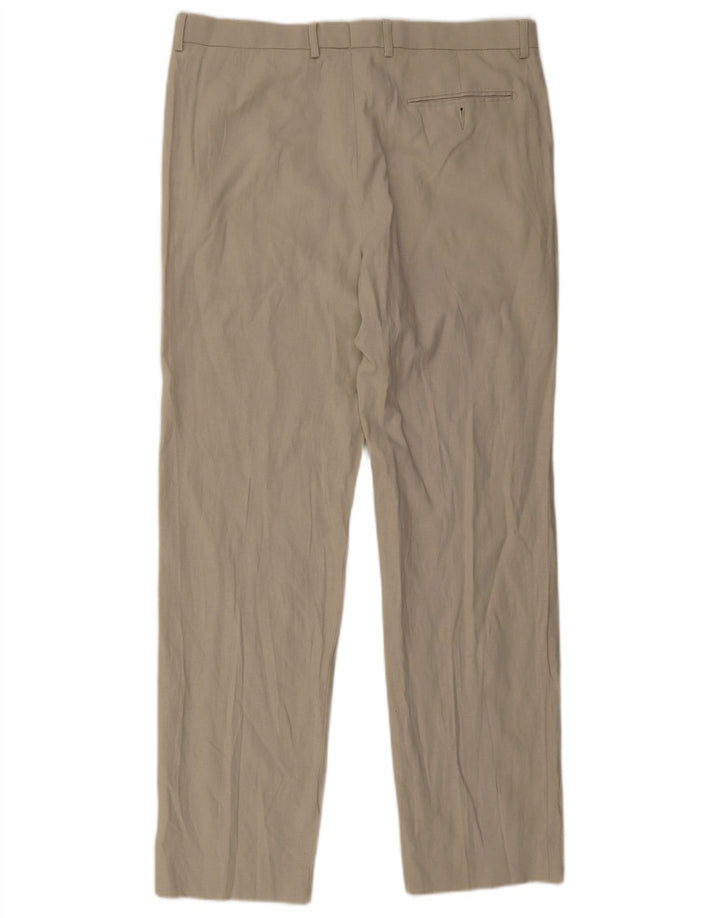 Marks & Spencer Herren-Chinohose mit normaler Passform, W36, L33, Beige, Flachs