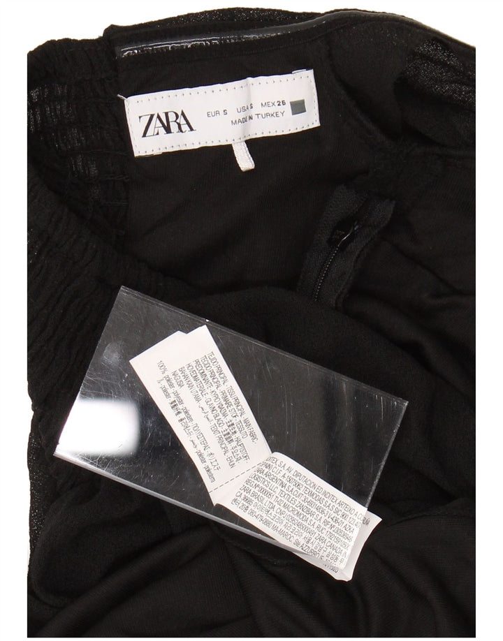 ZARA Damen Maxi-Schulterkleid, Größe S, Schwarz, Polyester
