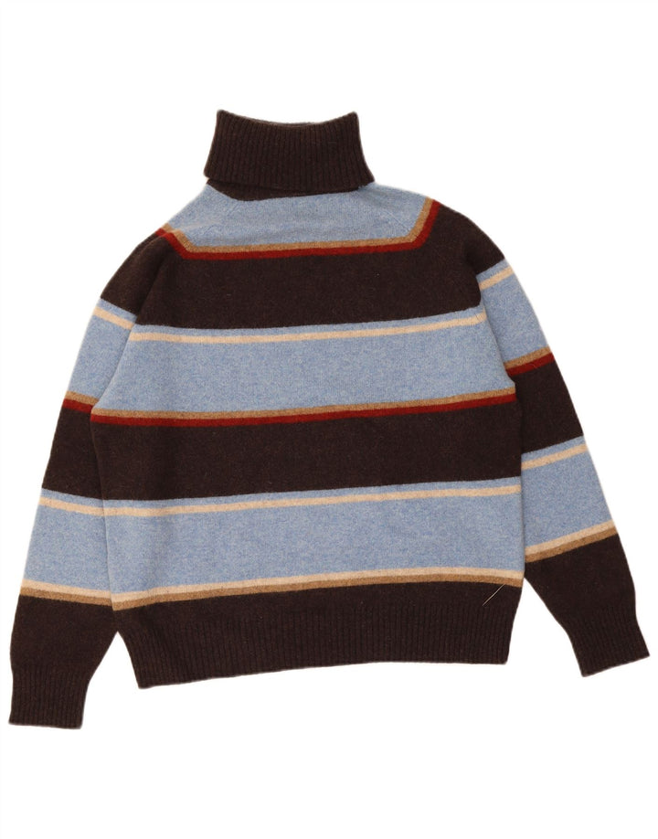 Daniel Hechter Damen-Pullover mit Rollkragen, Gr. 14, groß, blau gestreift