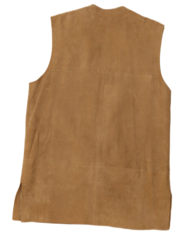 Max Harder Damen Wildlederweste UK 12 Medium Beige Leder