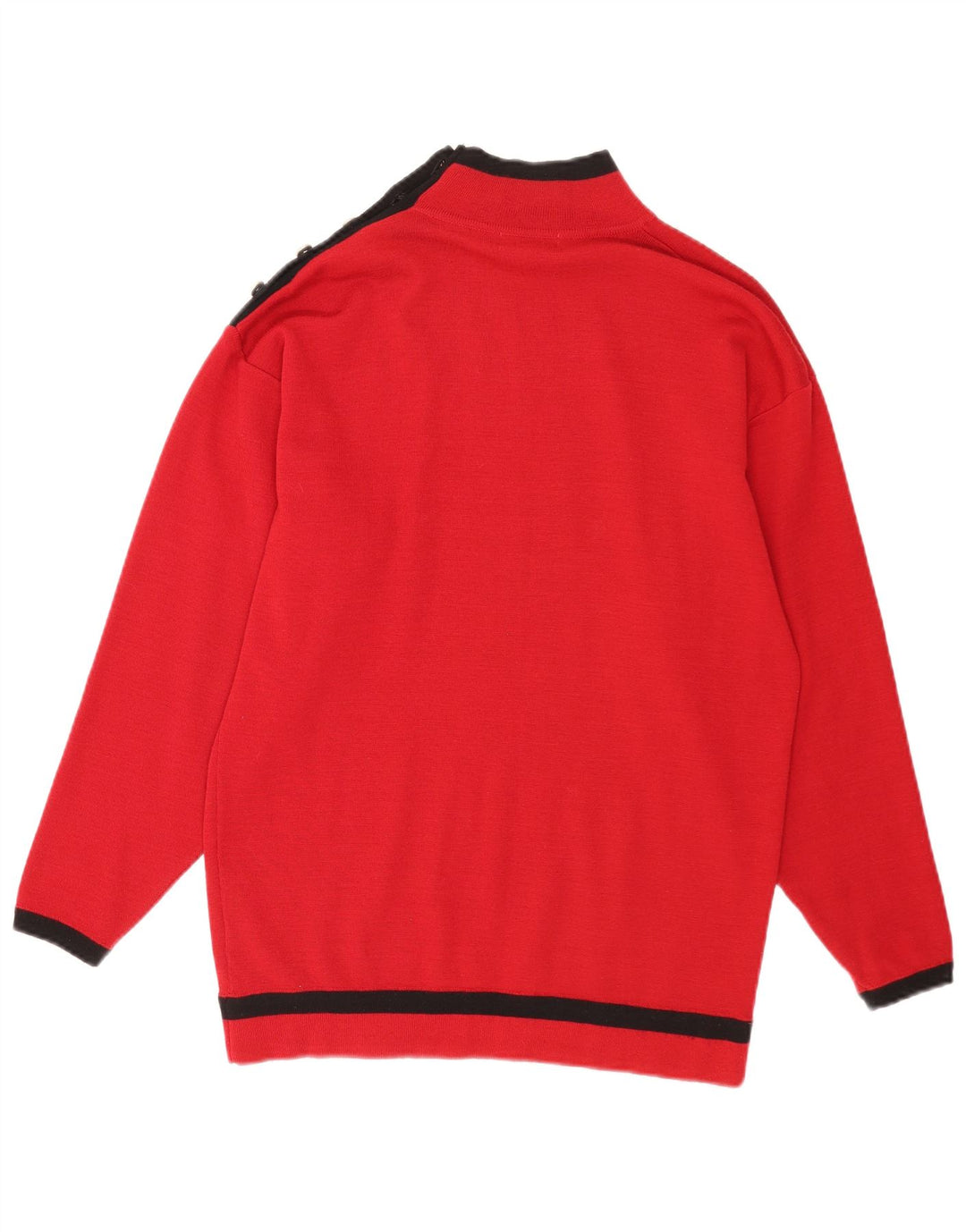 Windsmoor Damen-Pullover mit Knopfkragen, UK 14, Mittelrot, Farbblock