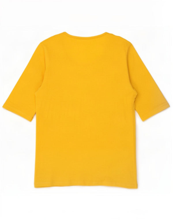 Benetton Damen T-Shirt Top UK 8 Small Gelb