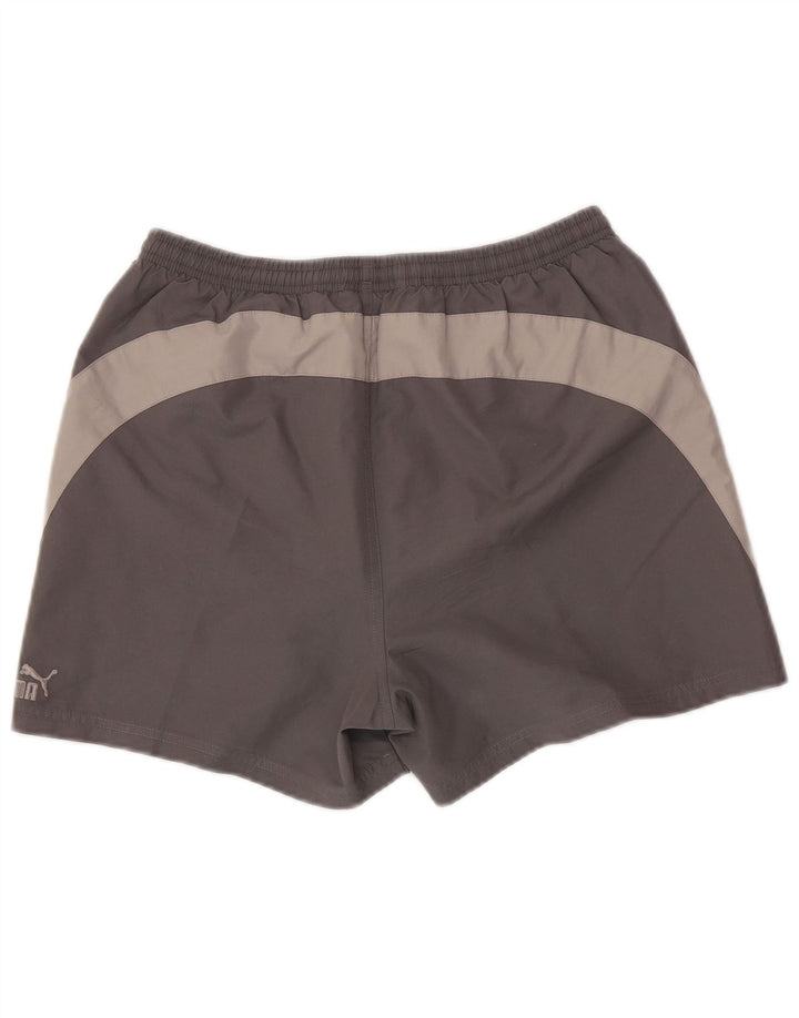 PUMA Herren-Sportshorts, klein, graues Farbblock-Polyester