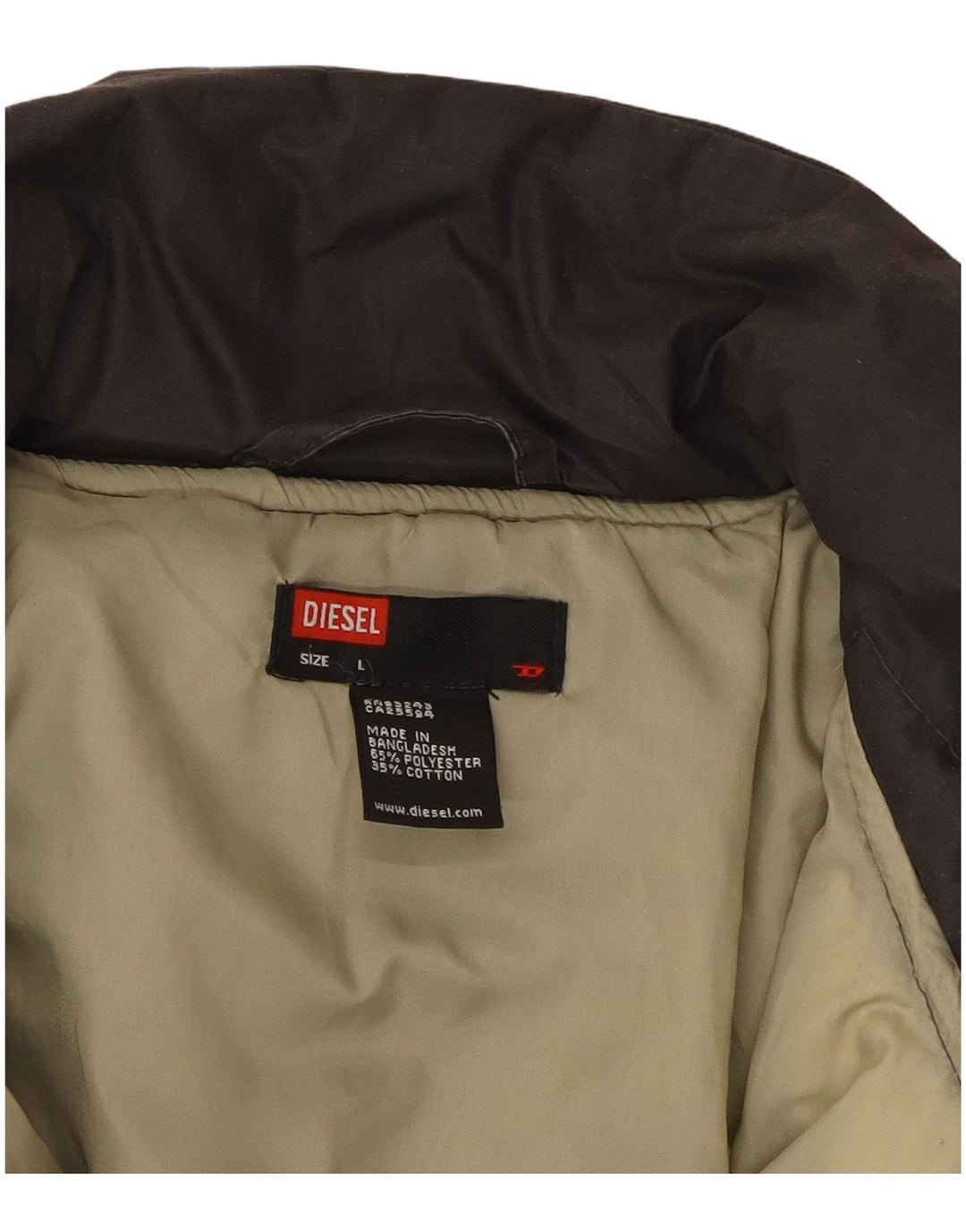 DIESEL Herren Wattierte Jacke UK 40 Large Grau Polyester
