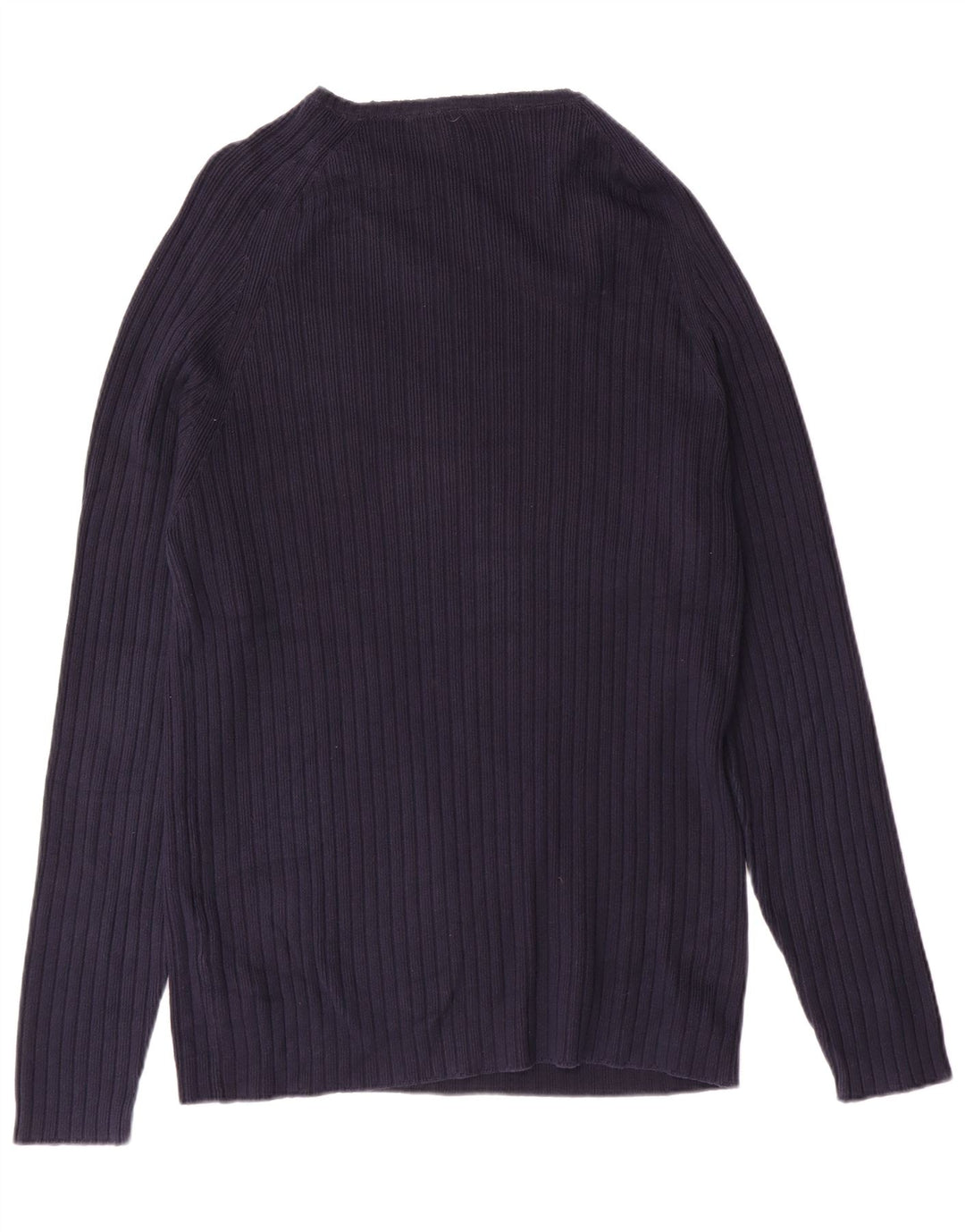 Zara Herren-Pullover mit V-Ausschnitt, groß, marineblaue Baumwolle
