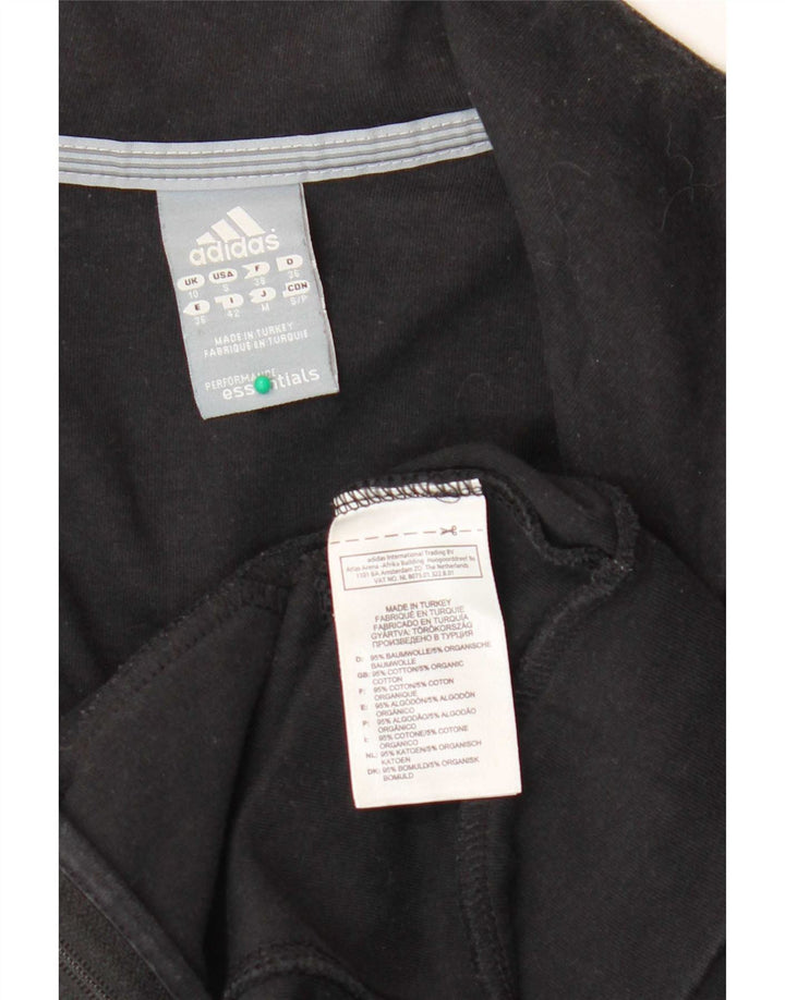 Adidas Damen Trainingsanzug Top Jacke UK 10 Small Schwarz Baumwolle