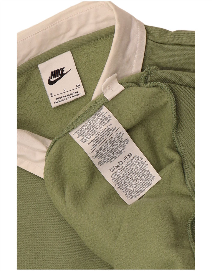 Nike Herren-Sweatshirt mit Polokragen, Größe S, grüne Baumwolle