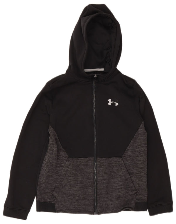 Under Armour Boys Graphic Zip Hoodie Sweater 11-12 Years Large Black