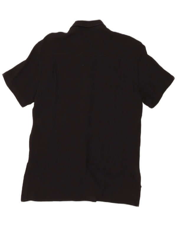 Marella Damen Kurzarmhemd UK 10 Small Schwarze Viskose