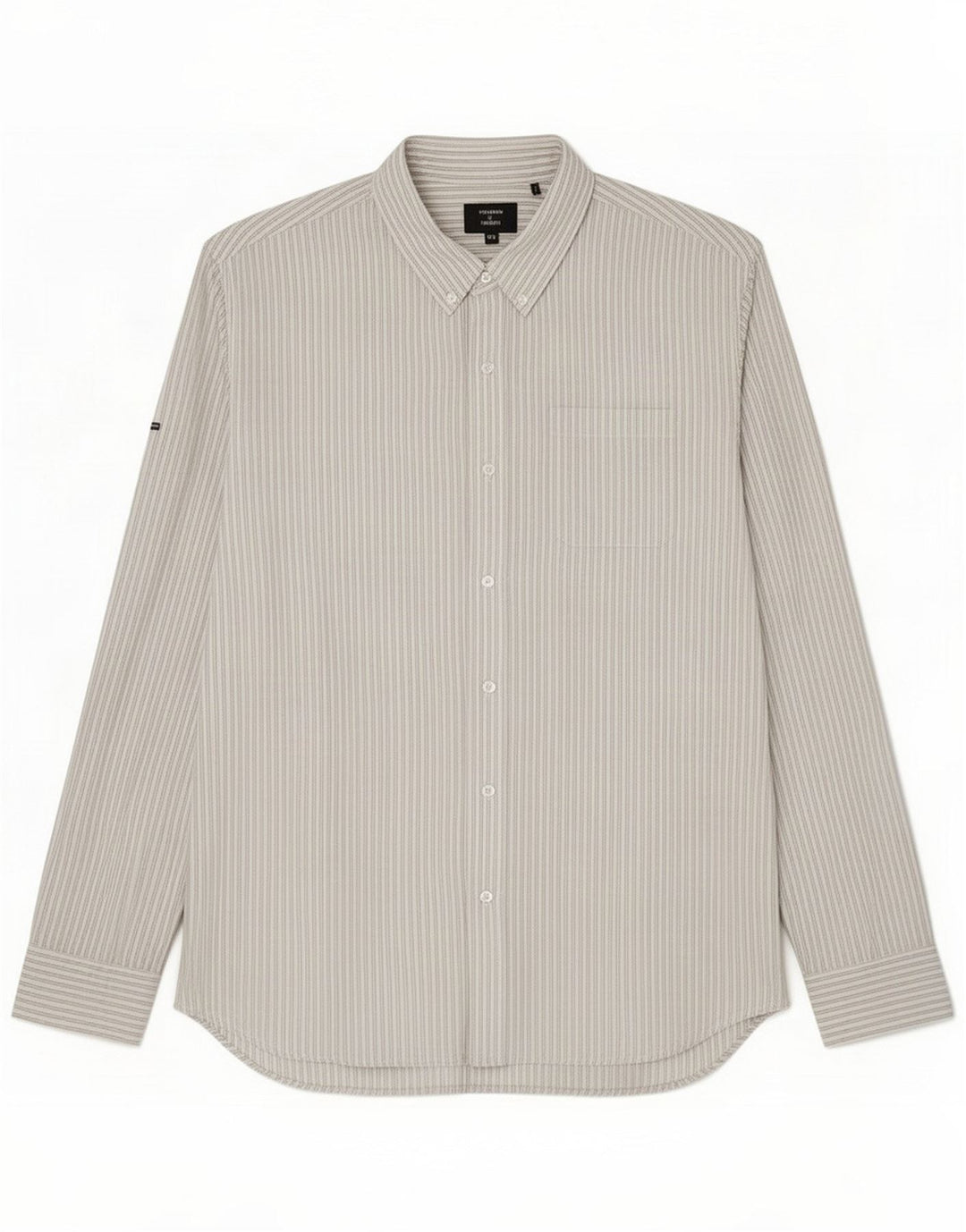 Superdry Herrenhemd 3XL grau gestreift aus Baumwolle