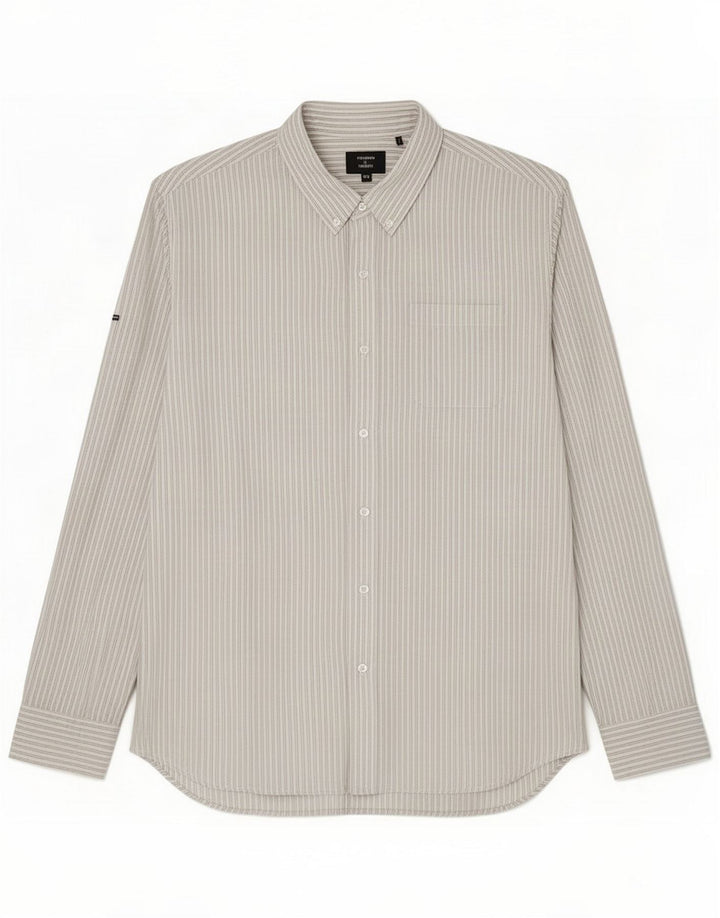 Superdry Herrenhemd 3XL grau gestreift aus Baumwolle
