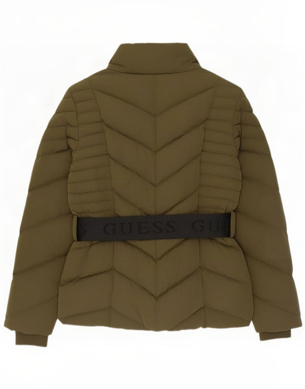 Guess Damen Graphic Wattierte Jacke UK 12 Medium Khaki Polyester