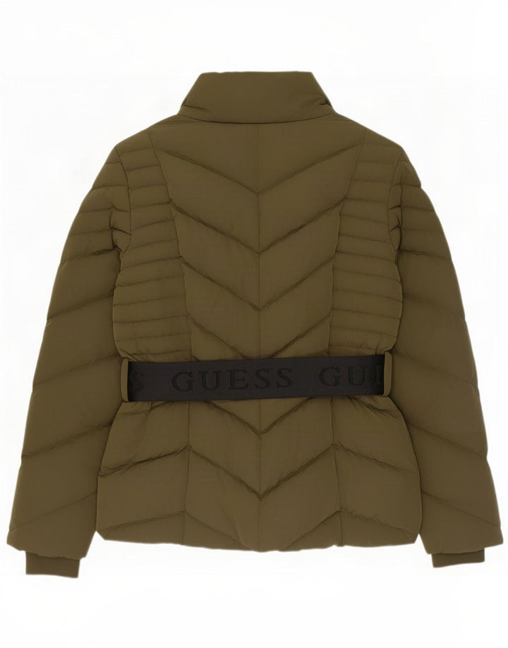 Guess Damen Graphic Wattierte Jacke UK 12 Medium Khaki Polyester