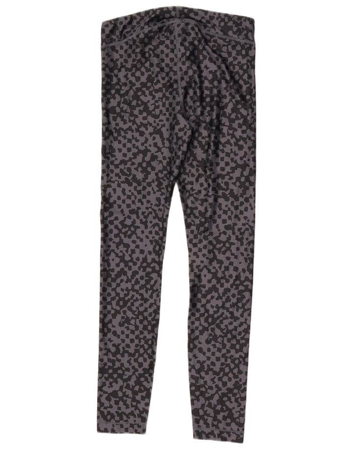 Under Armour Damen Leggings UK 12 Mittelgraues geometrisches Polyester
