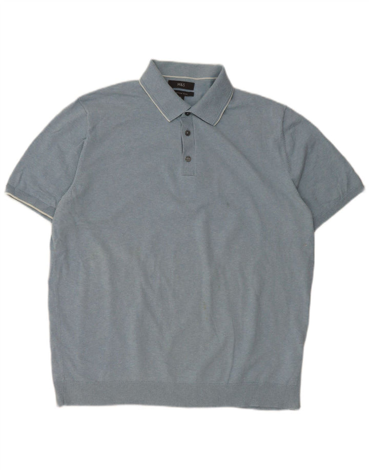 Marks & Spencer Herren Poloshirt XL Blau Baumwolle