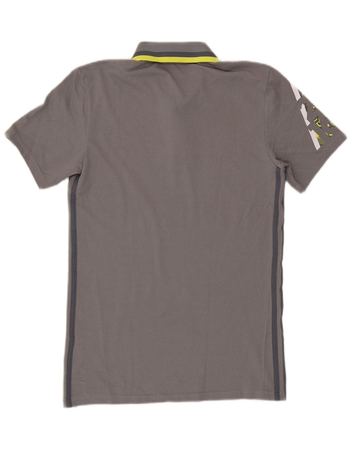 Adidas Herren Climalite Graphic Poloshirt Kleine graue Baumwolle