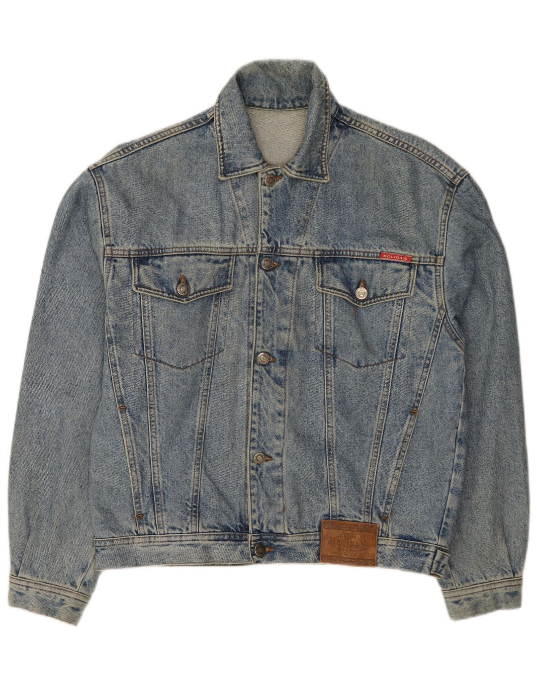 Holiday Herren Jeansjacke UK 36 Small Blaue Baumwolle