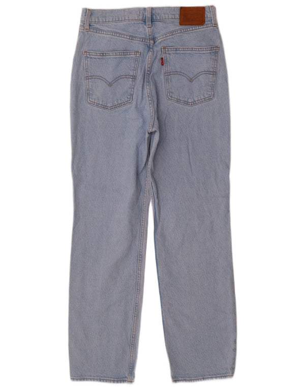 Levi's Damen-Jeans mit hoher Taille, schmaler gerader Passform, W28, L28, blaue Baumwolle