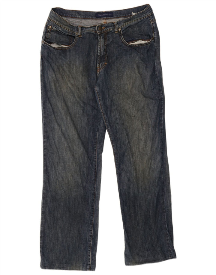 Trussardi Herren Straight Jeans W36 L30 Marineblaue Baumwolle