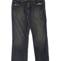 Trussardi Herren Straight Jeans W36 L30 Marineblaue Baumwolle