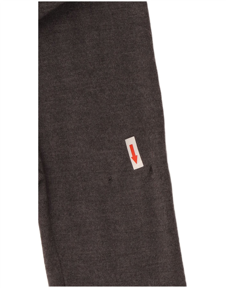 Hugo Boss Herren-Pullover mit Rollkragen, mittelgraue Schurwolle