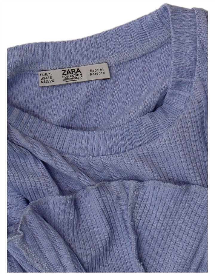 ZARA Damen Crop Top UK 8 Small Lila