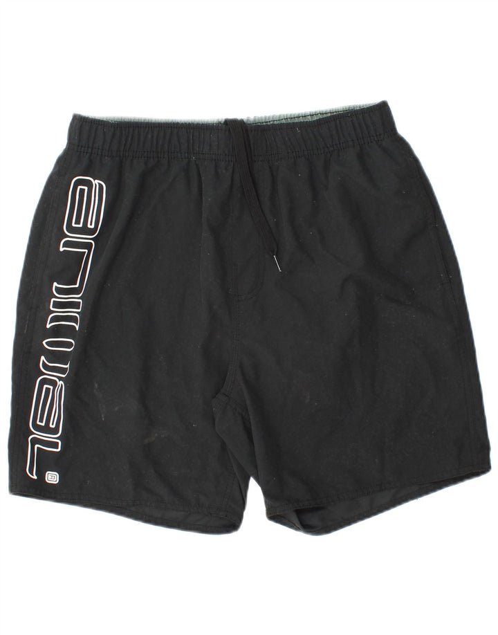 ANIMAL Herren-Badeshorts mit Grafik, groß, aus schwarzem Polyester